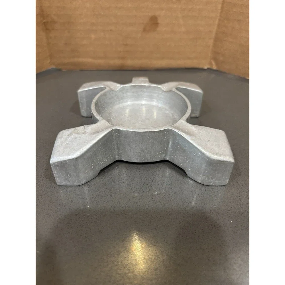 Vintage Aluminum Heavy Ashtray Abstract Turtle Decorative Barware MCM Trinkets